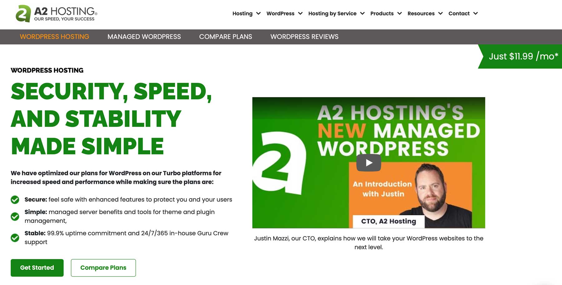 A2 共享 WordPress 托管