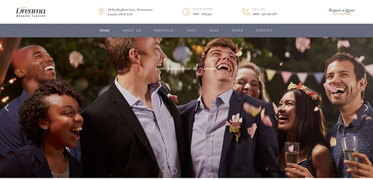 Dreama – Thème WordPress pour planificateur de fiançailles et de mariage