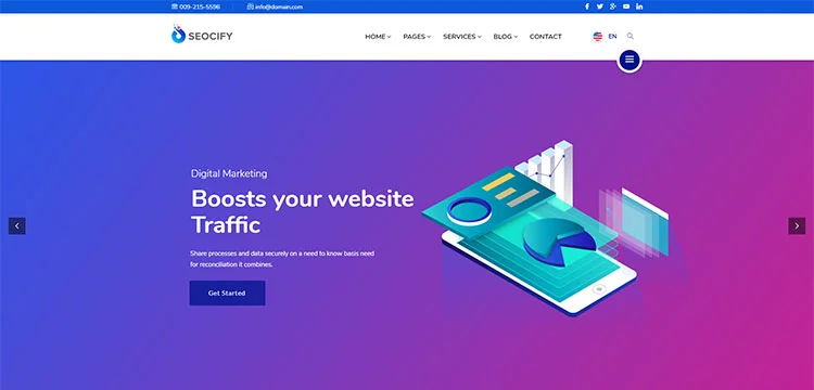 Seocify - Tema de WordPress para agencia de marketing digital SEO