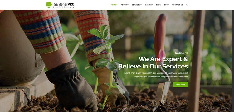 GardenerPro — тема WordPress для садоводства, ухода за газонами и ландшафтного дизайна