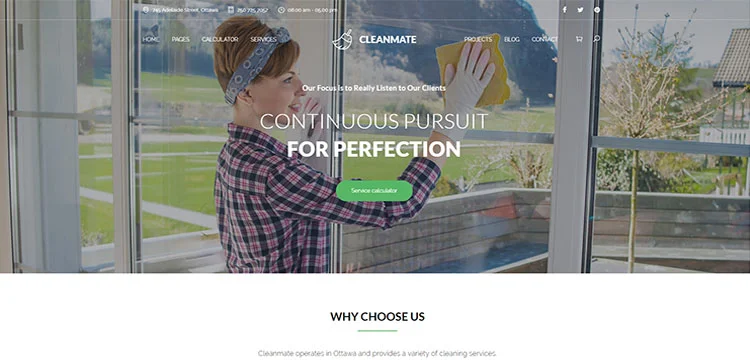 CleanMate - Tema WordPress per giardinaggio, impresa di pulizie