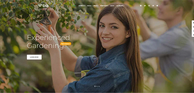 Erik - Tema WordPress Sempurna untuk Berkebun & Lansekap