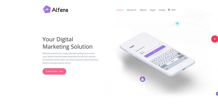 Alfena - SaaS 스타트업 WordPress 테마