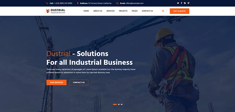 Dustrial – Fabrik- und Industrie-WordPress-Theme