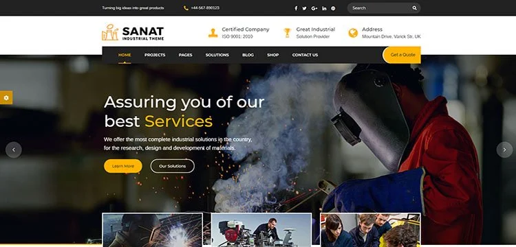 Sanat - 工場と産業の WordPress テーマ