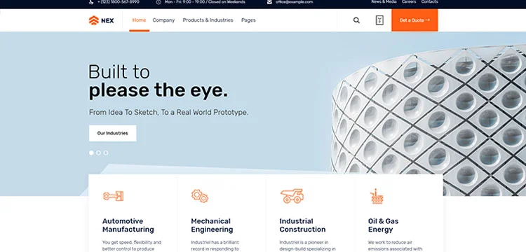 Nex - WordPress สำหรับโรงงานและอุตสาหกรรม