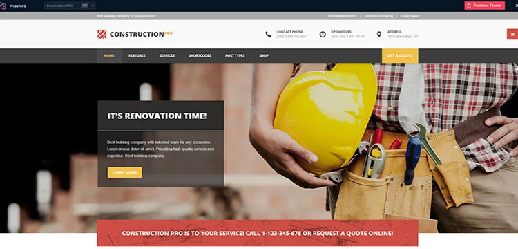 Construction PRO - Tema WordPress per l'edilizia e i servizi di ristrutturazione