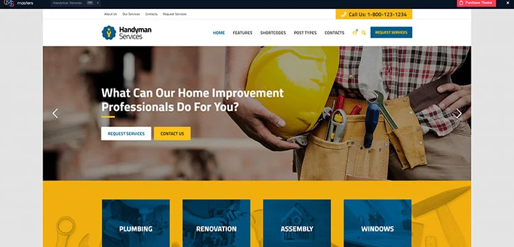 Handyman Services - 건설 및 개조 WordPress Theme