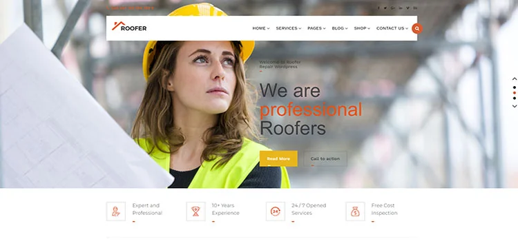 Chhapru - Temă WordPress pentru servicii de acoperiș și construcții