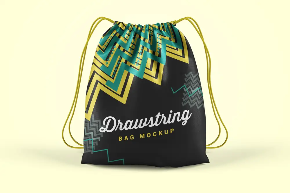 무료 Drawstring Bag Mockup PSD -