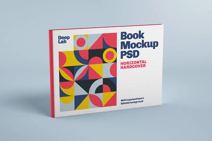 Mockup di copertina di libro orizzontale -