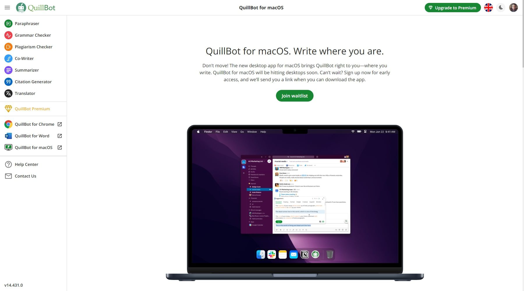 Quillbot IA macOS