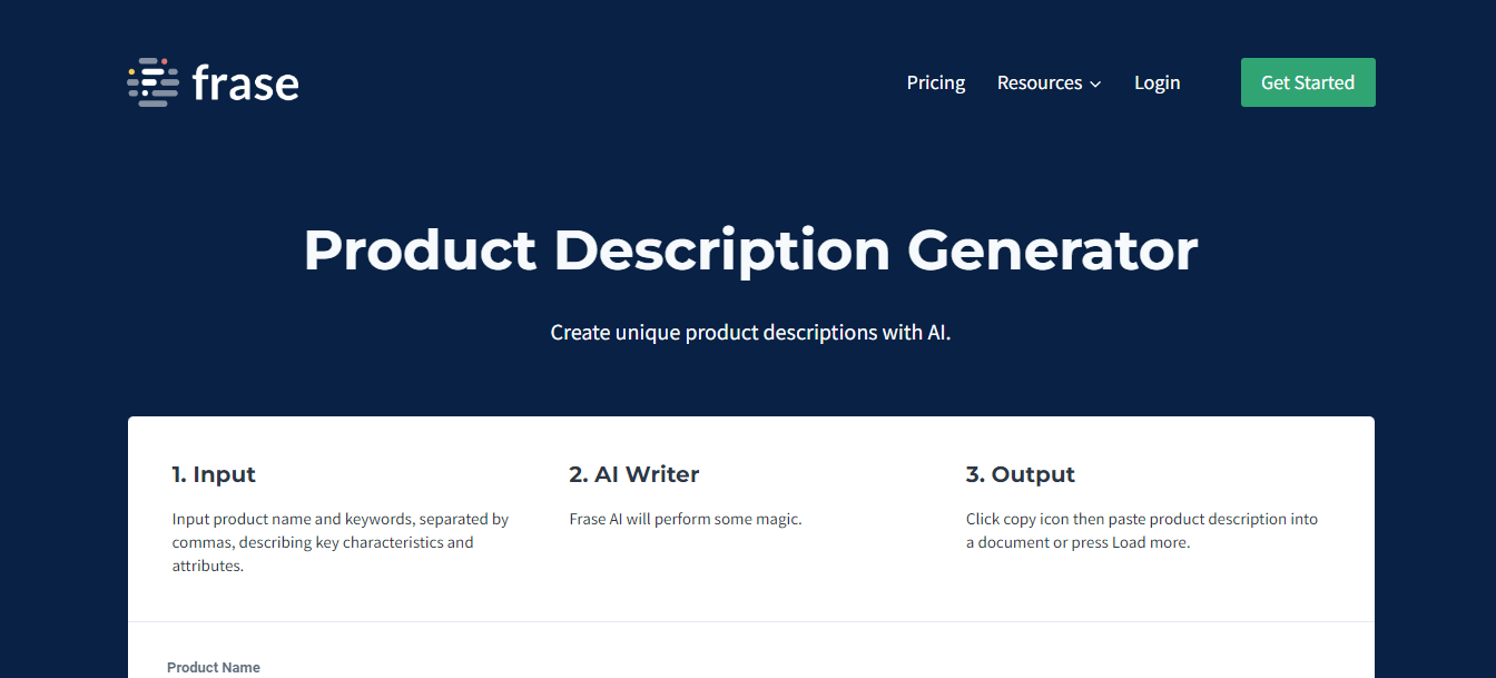 Frase.io, générateur de description de propriété