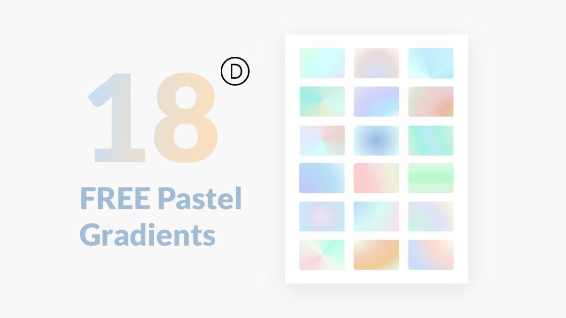 18 degradados en colores pastel gratuitos creados con el generador de degradados de Divi