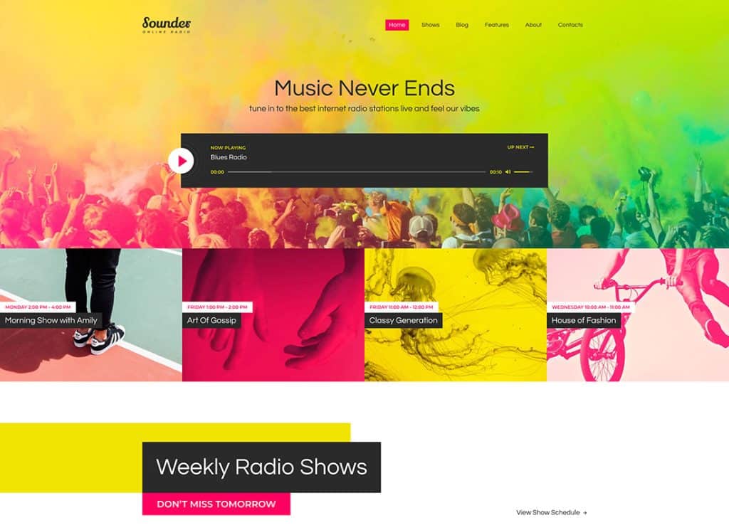 Sounder - Motyw WordPress dla internetowej stacji radiowej