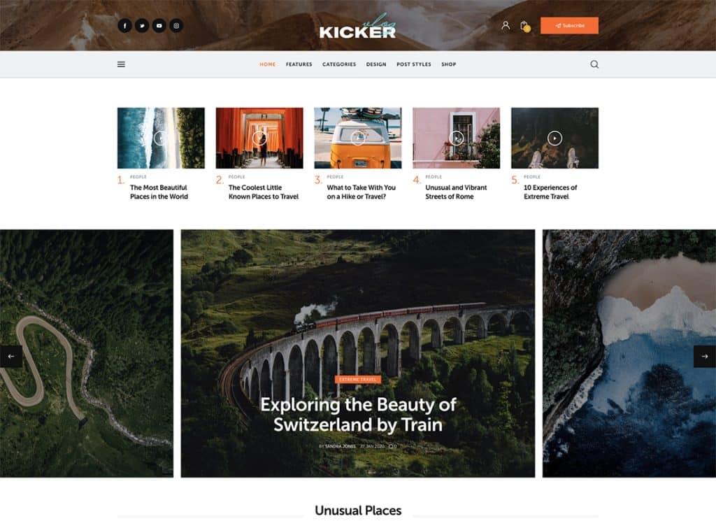 Kicker – Thème WordPress polyvalent pour blog et magazine