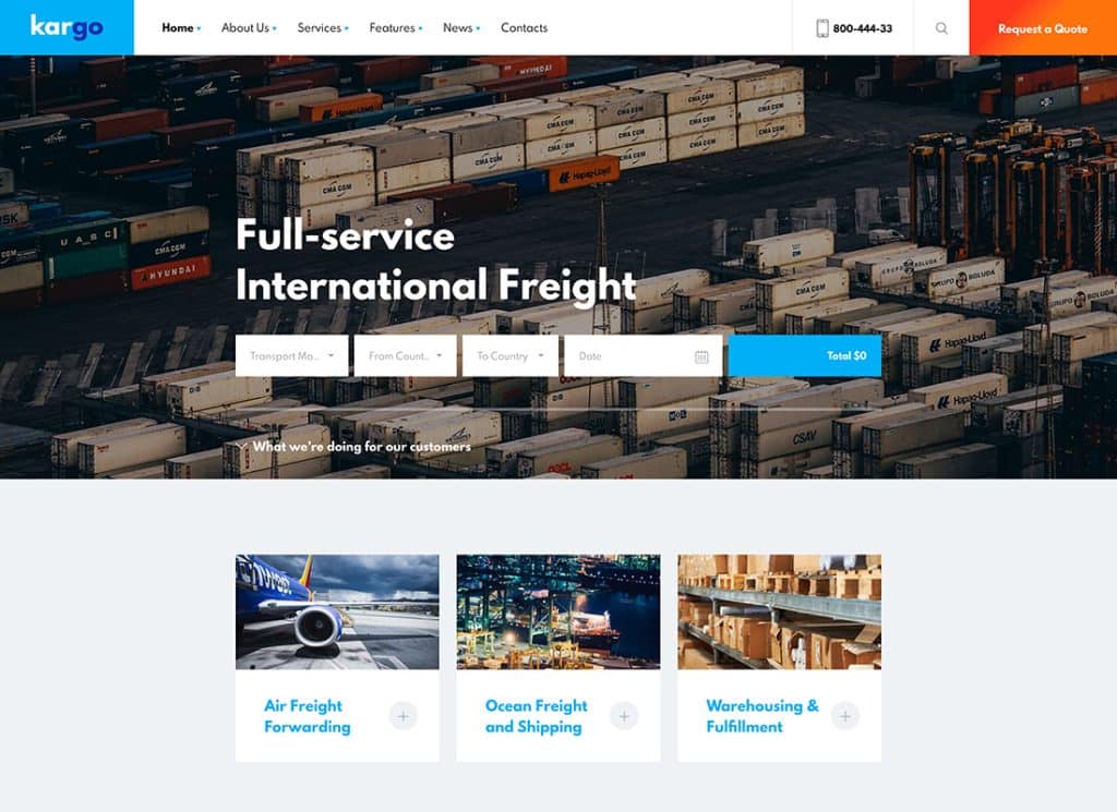 Kargo – Thème WordPress pour la logistique et le transport