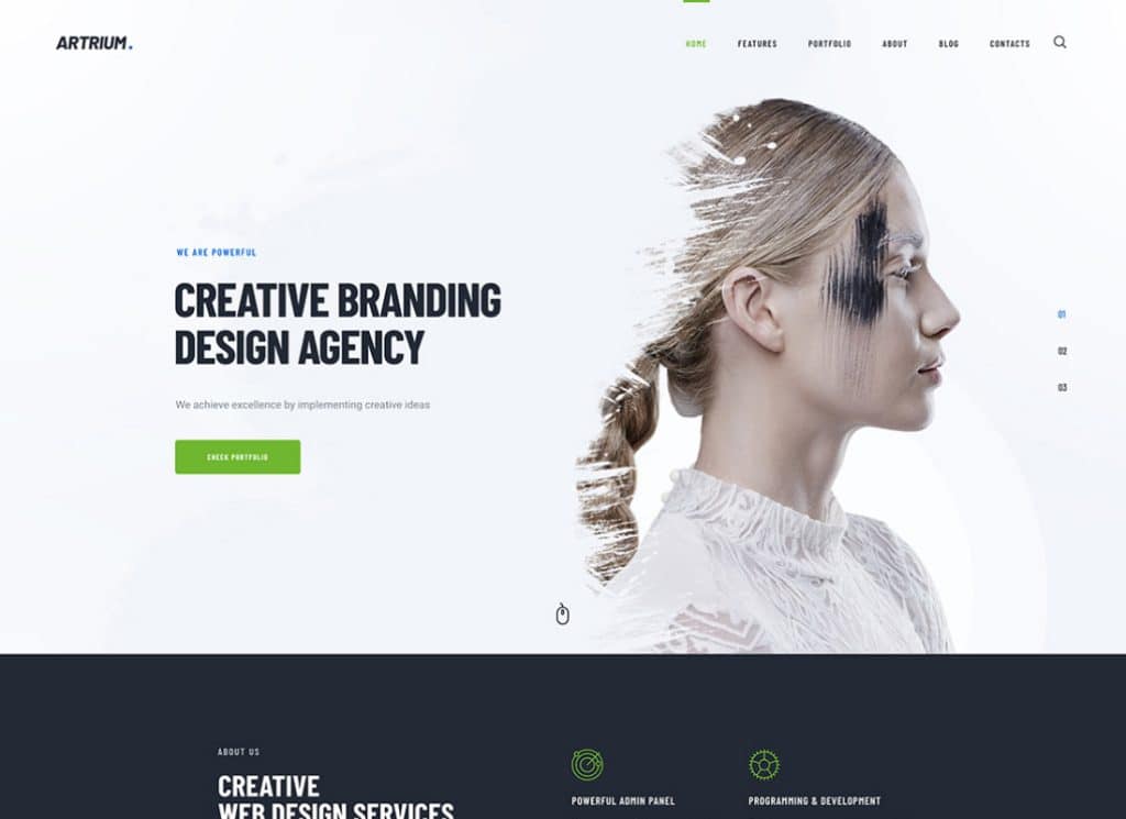 Artrium – Thème WordPress pour agence créative et studio Web