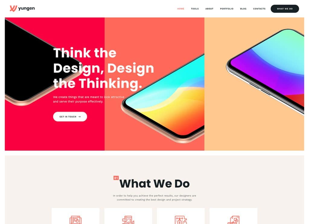 Yungen — тема WordPress для бизнеса современного цифрового агентства