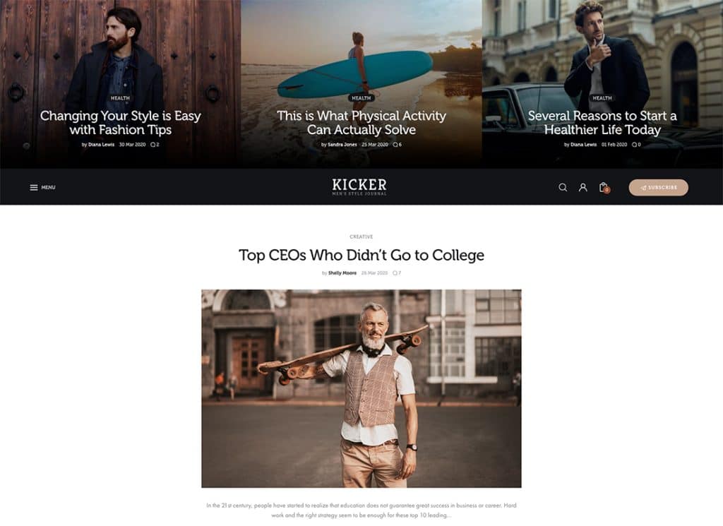 Kicker – Mehrzweck-Blog-Magazin-WordPress-Theme