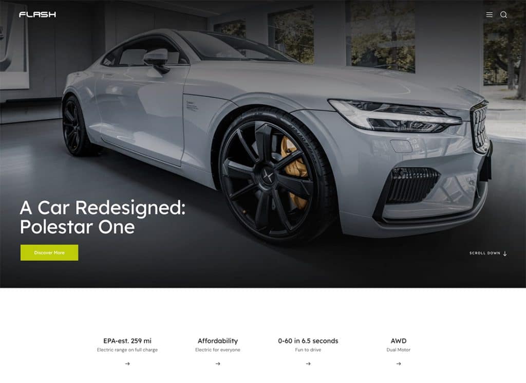 The Flash – WordPress-Theme für Elektroautolieferant und Ladestation
