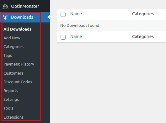 Painel WordPress de downloads digitais fáceis