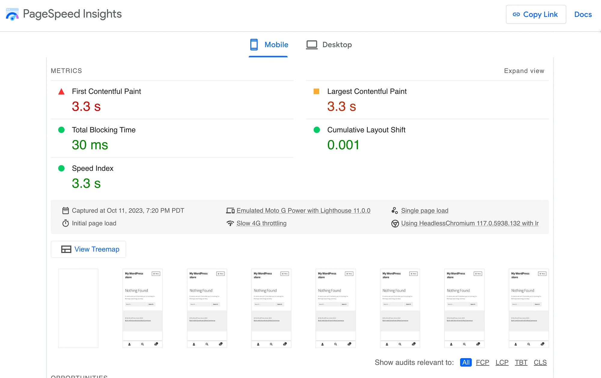 Skor vital web inti untuk situs Optimole.