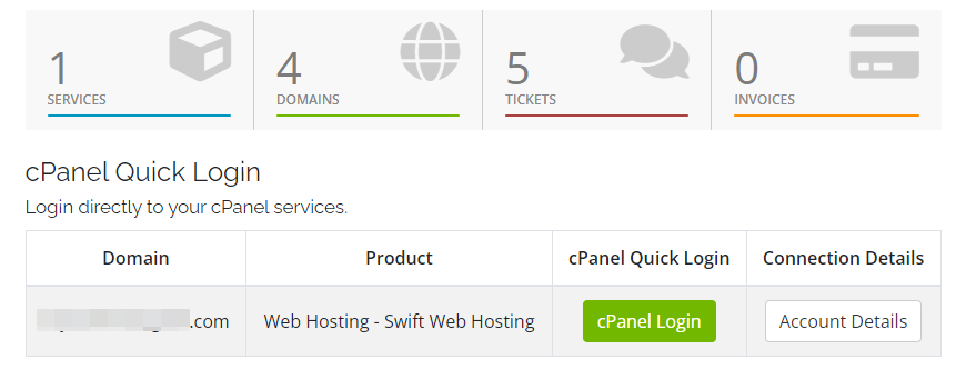 หากคุณใช้ cPanel ให้ลงชื่อเข้าใช้บัญชีของคุณและไปที่ไซต์ที่คุณต้องการสำรองข้อมูล