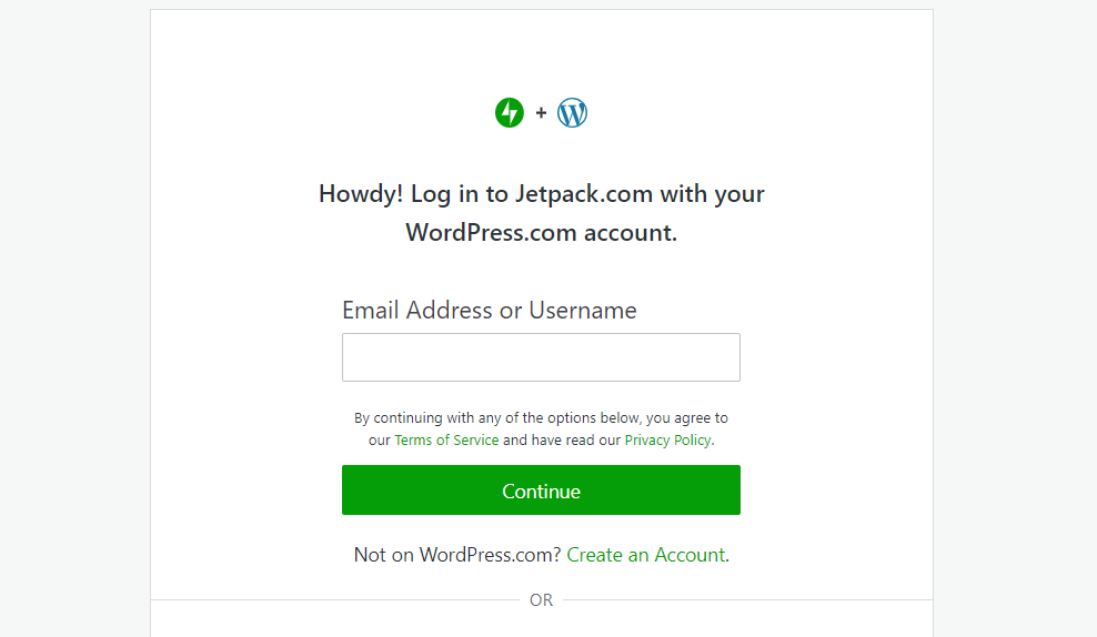 สำรองข้อมูลไปยังบัญชี WordPress.com ของคุณ เพียงปฏิบัติตามคำแนะนำเพื่อเสร็จสิ้นกระบวนการ