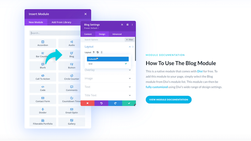 Modul blog - Sursa: Divi