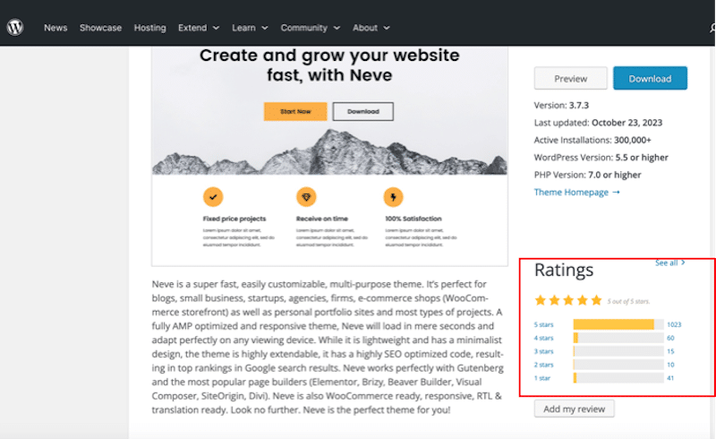 Evaluări - Sursa: WordPress.org