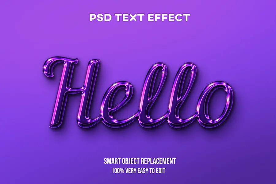 Effet de texte violet brillant -