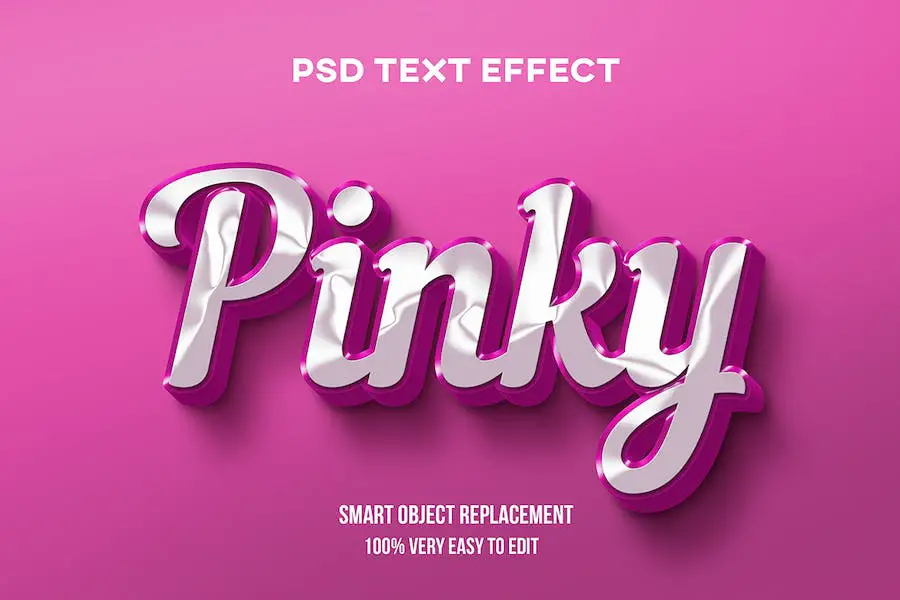 Effet de texte brillant rose -