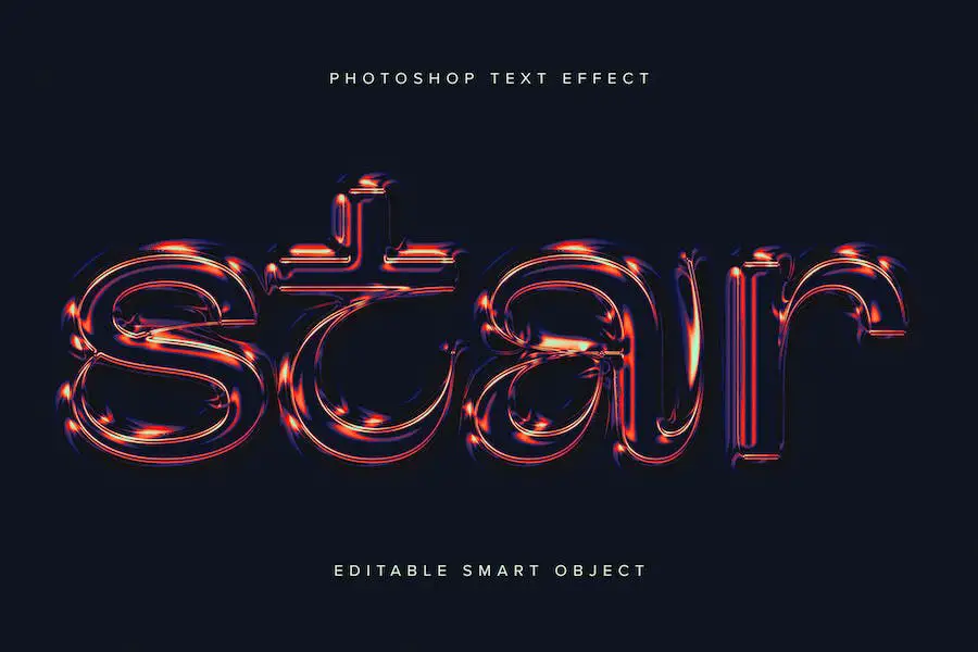 Efect de text holografic PSD -