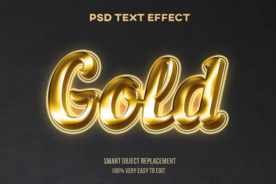 Effet de texte brillant doré -