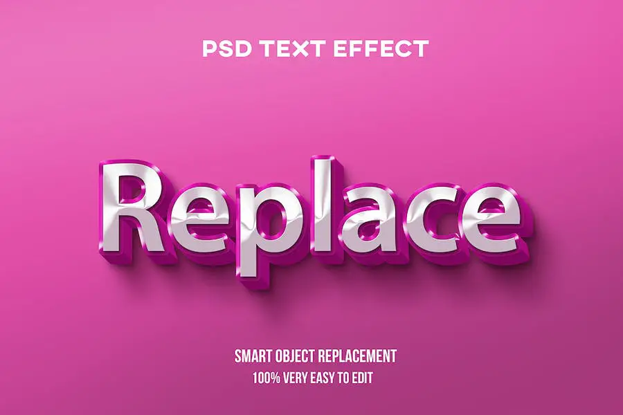 Effet de texte brillant argent rose -