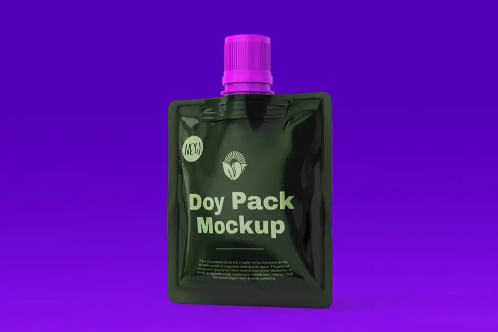 Machetă fără ambalaje Doypack din plastic/folie -