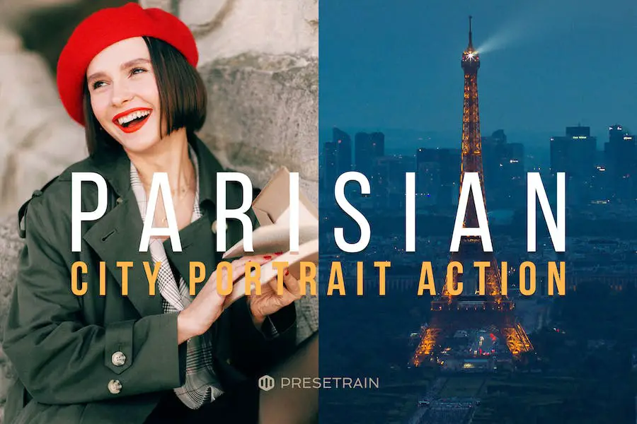 Portrait de la ville parisienne Photoshop Action & LUT -