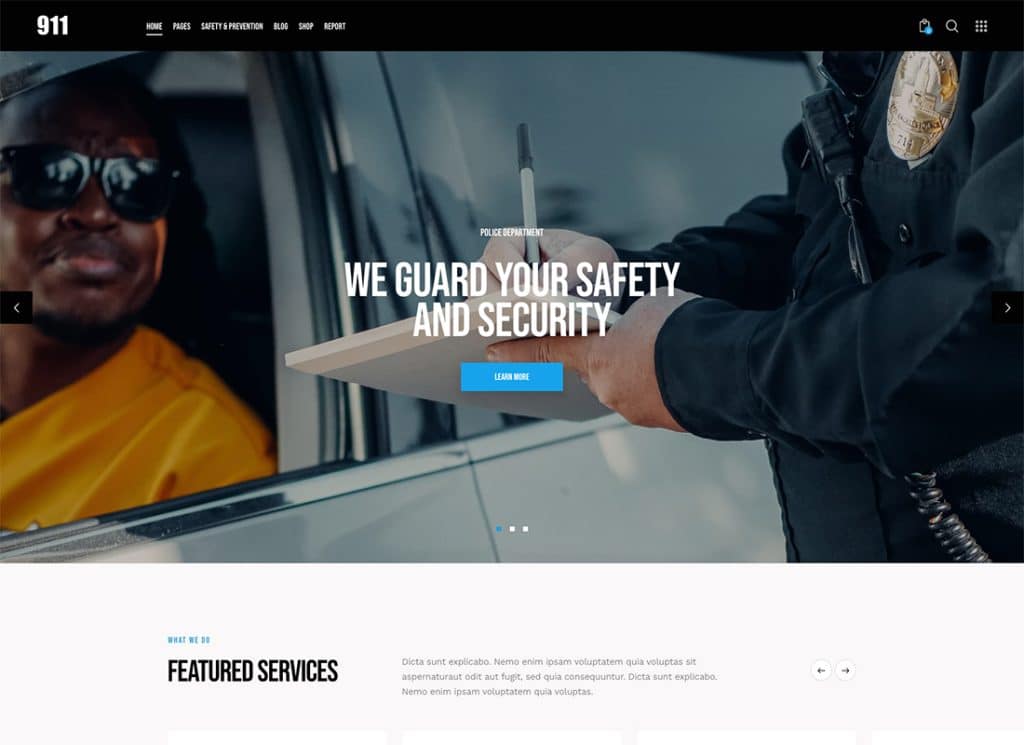 911 - 警察署と消防署の WordPress テーマ