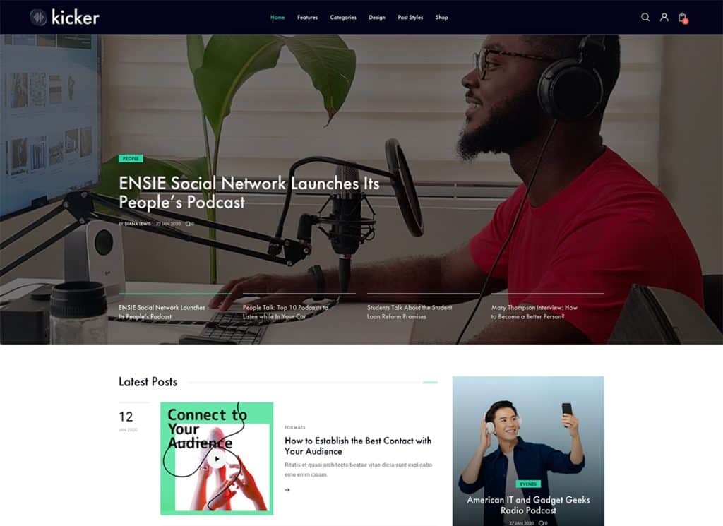 Kicker — многофункциональная тема WordPress для блогов и журналов