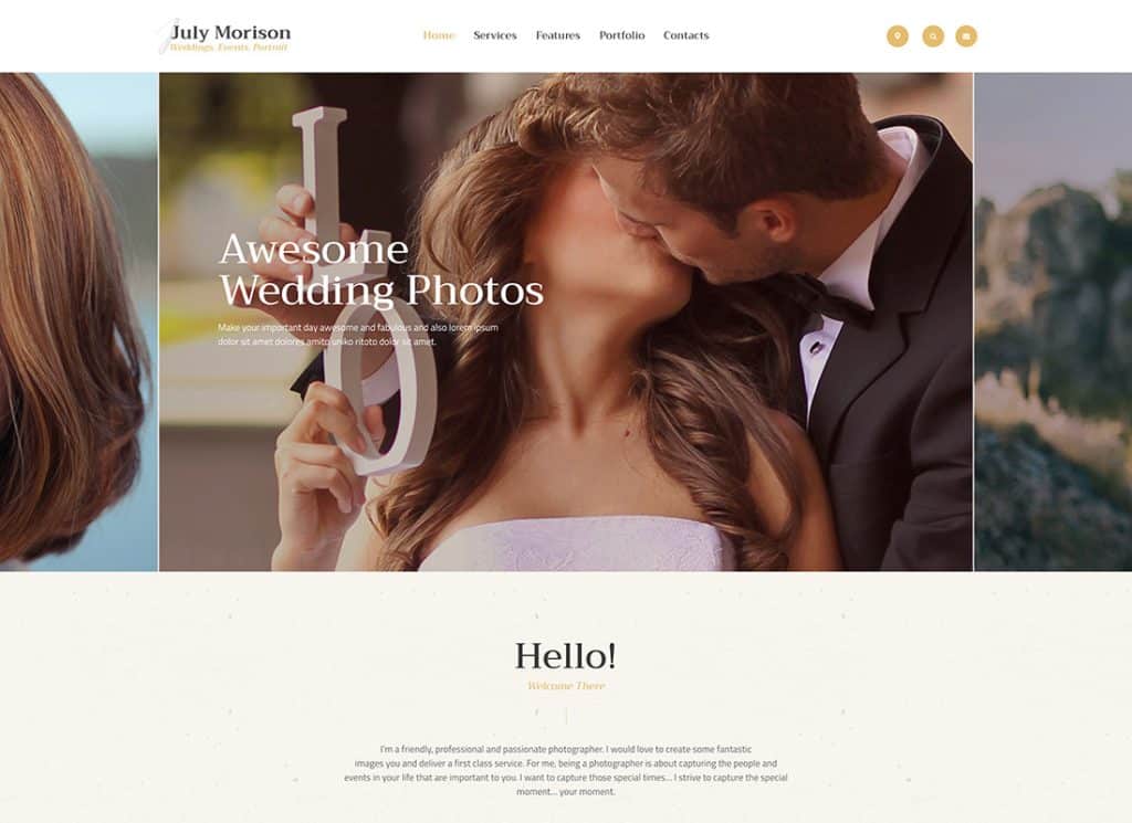 July Morison - Tema WordPress Portofolio & Blog Fotografer Acara yang Memikat