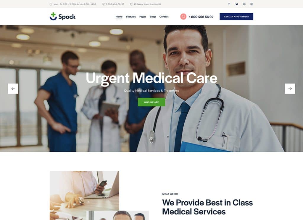 Spock – Medical Elementor Multi-Skin-WordPress-Theme