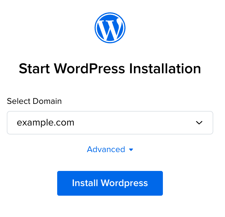 configurazione di wordpress con dreamhost installa la finestra di wordpress