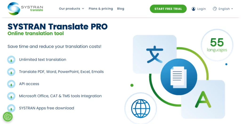 Fonctionnalités Systran Translate Pro