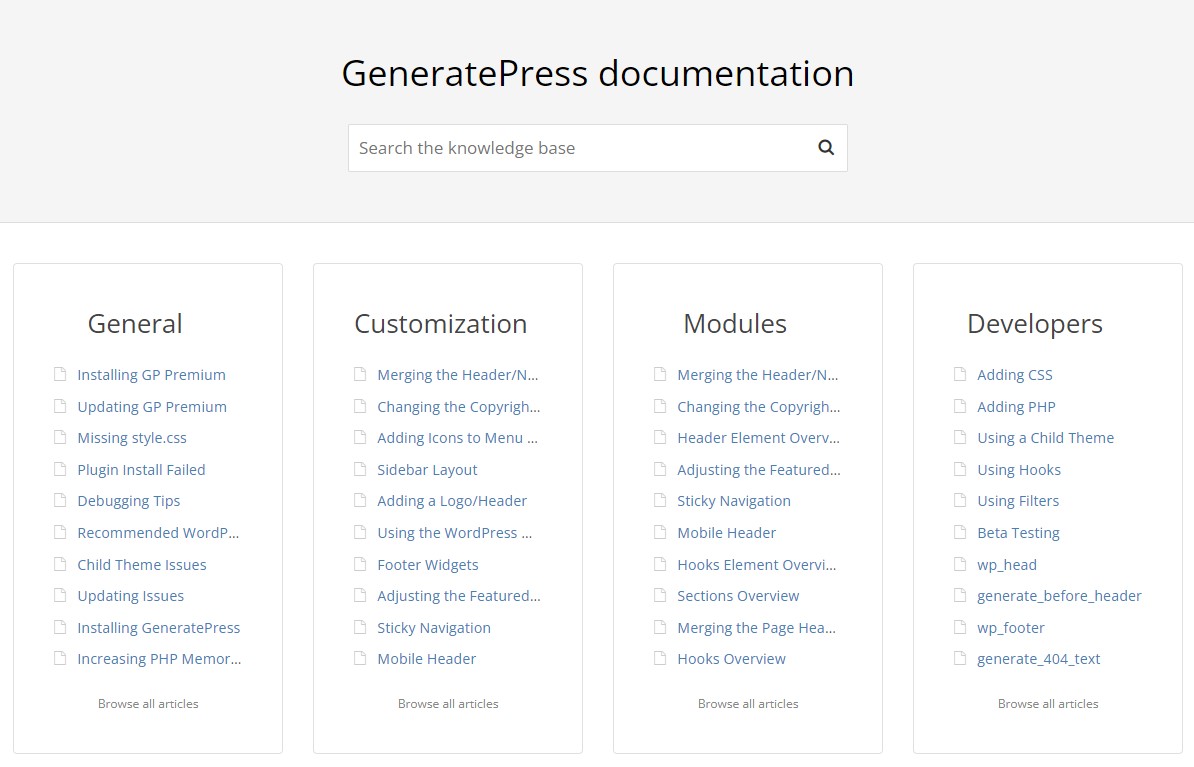 GeneratePress ドキュメント