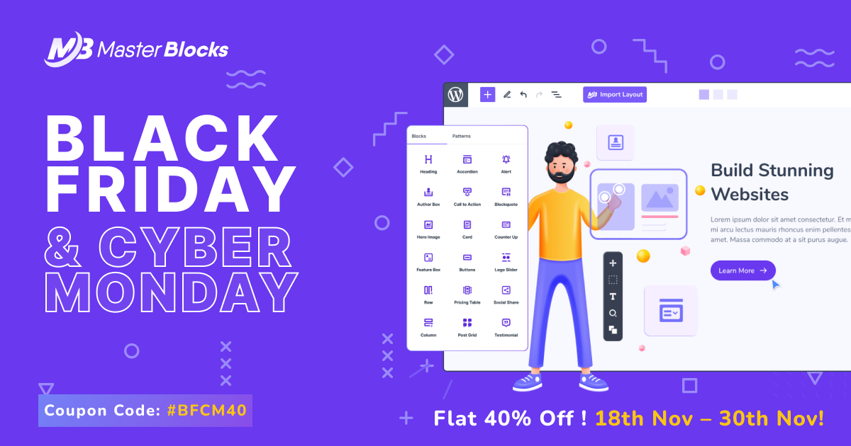 Master Blocks Blackfriday Cybermonday Afişi