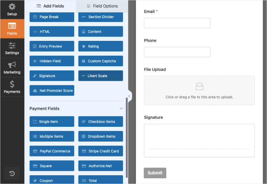 Construtor WPForms Pro