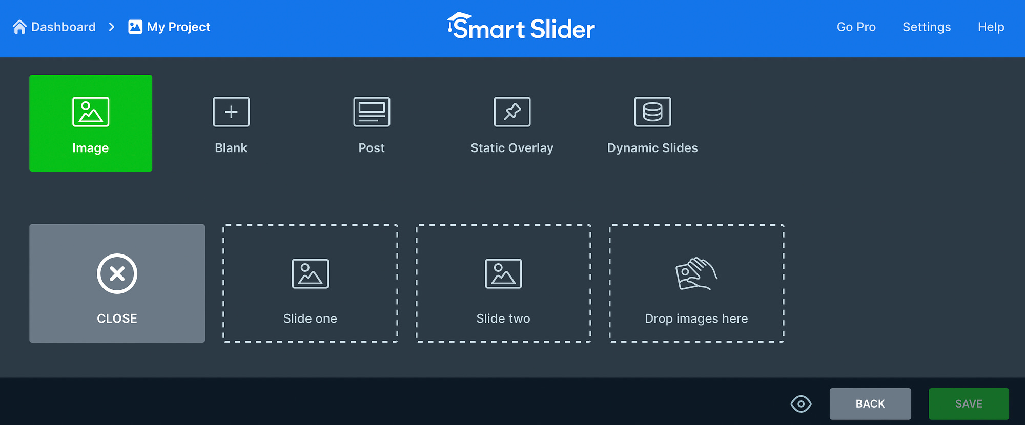 Faça upload de imagens para o Smart Slider 3.