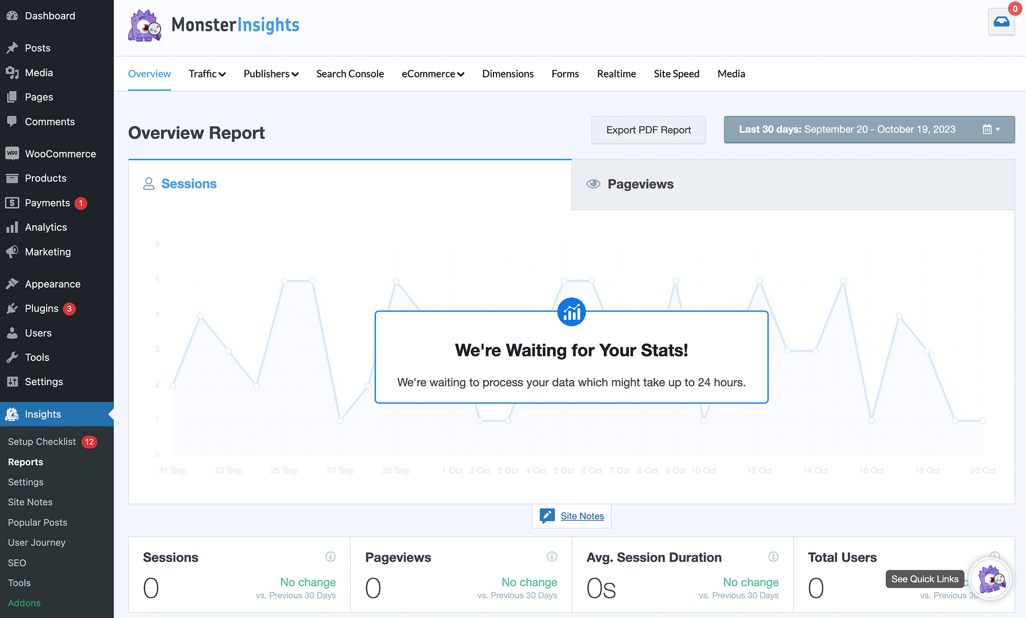 Relatórios MonsterInsights.