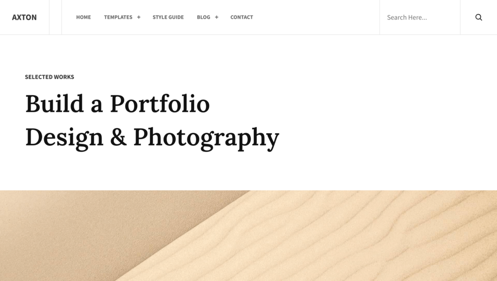 Axton - Portfolyo ve fotoğrafçılık için WordPress teması